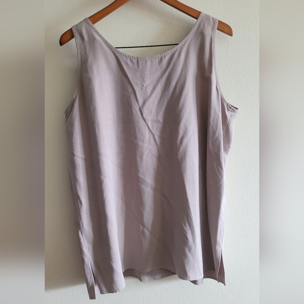 Vtg Essential Elements 100% Silk Split Hem Tank T… - image 5